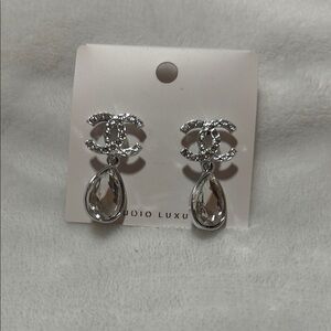 Lux Silver Crystal Drop Earrings
